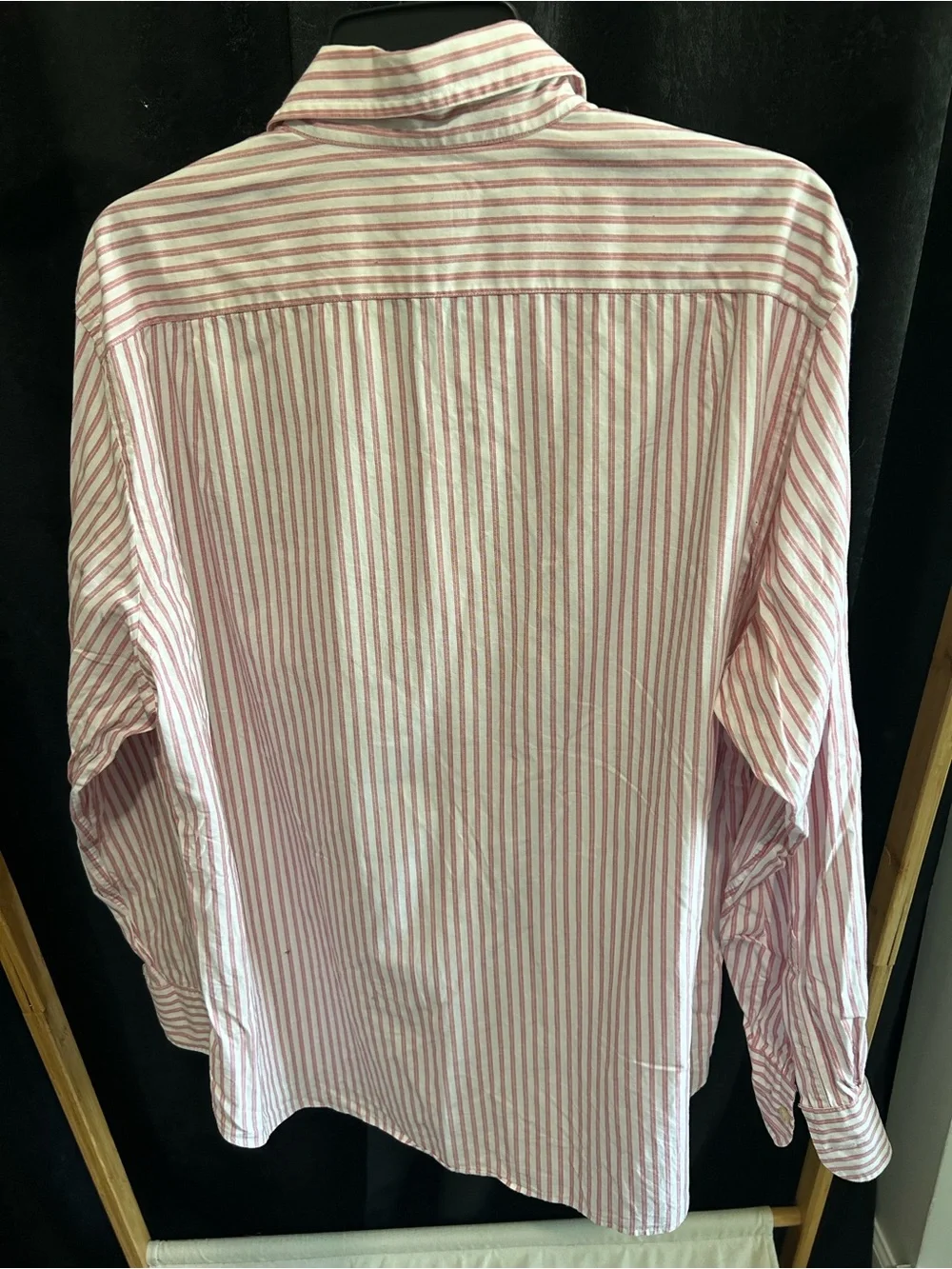 J. Crew Pink and White Striped Long-Sleeve Dress Shirt